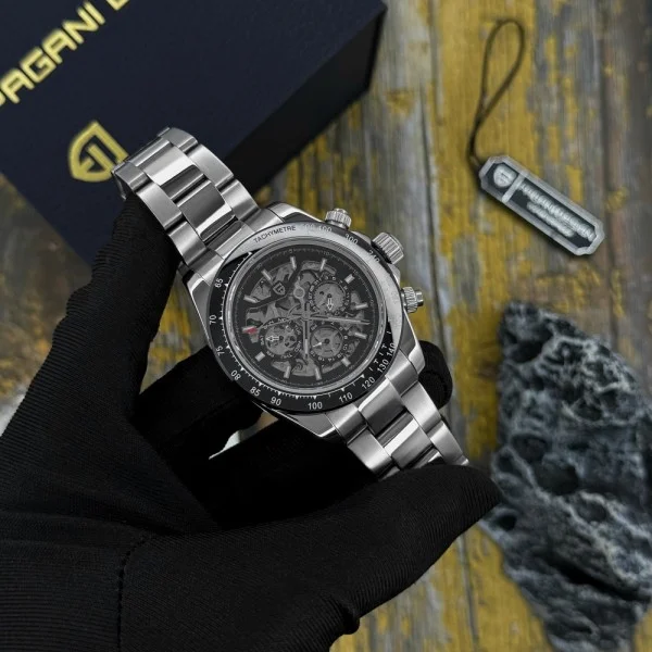 Чоловічий годинник Pagani Design PD-1777 Silver-Black фото 6